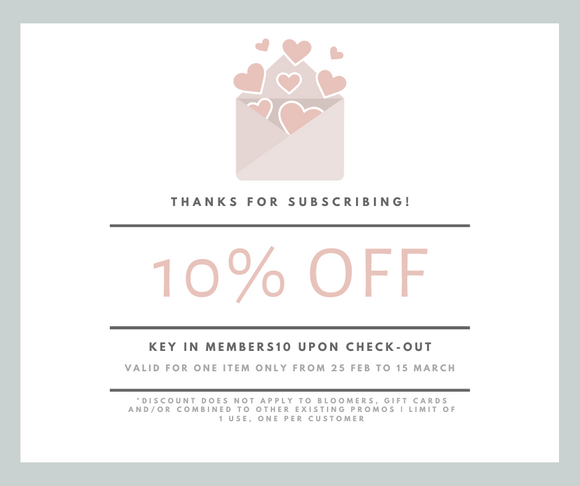 10% OFF FOR MEMBERS ONLY
