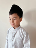 2024 Khaleed Boy Set in Silvery Grey Shantung