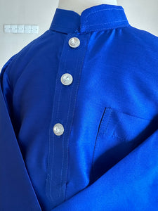 2024 Khaleed Boy Set in Royal Blue Shantung