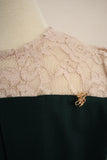 2025 Willow Girl Set in Emerald Green with Dusty Pink Floral Lace