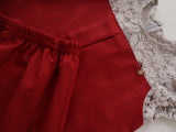 2025 Willow Girl Set in Maroon with Grey Floral Lace