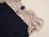 2025 Willow Girl Set in Navy Blue with Grey Floral Corded Lace