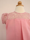 2025 Willow Girl Set in Salmon Pink with Pink Corded Lace