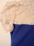 2025 Willow Girl Set in Royal Blue with Dusty Nude Pink Floral Lace