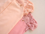 2025 Willow Girl Set in Salmon Pink with Pink Corded Lace