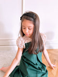 2025 Willow Girl Set in Emerald Green with Dusty Pink Floral Lace