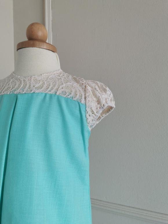 Willow Girl Set in Tiffany Green with Cream French Lace