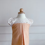 Willow Girl Set in Orange Sorbet with Cream French Lace