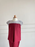 Willow Girl Set in Burgundy with Light Grey French Lace