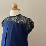 Willow Girl Set in Navy Blue and Dark Grey French Lace