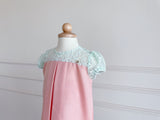 Willow Girl Set in Peachy Pink with Apple Mint French Lace