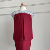 Willow Girl Set in Burgundy with Light Grey French Lace