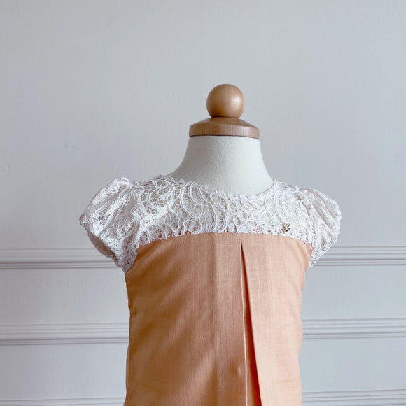 Willow Girl Set in Orange Sorbet with Cream French Lace