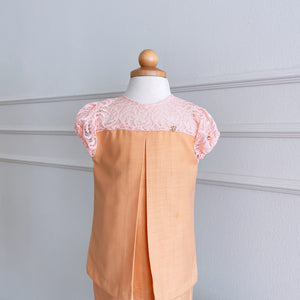2023 Willow Girl Set in Orange Sorbet with Peach French Lace