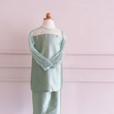 2023 Diani Shantung Girl Set in Sage Green