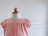 Willow Girl Set in Peachy Pink with Peach French Lace